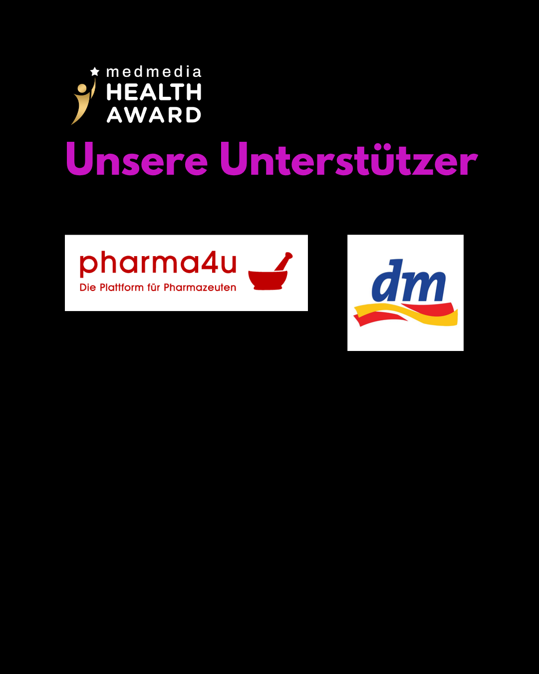 Unsere Unterstützer 2026: pharma4u – Die Plattform für Pharmazeuten und dm